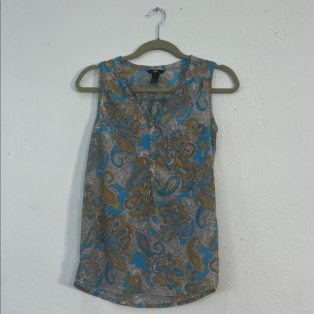 H&M Paisley Tank Top - Blue and Brown